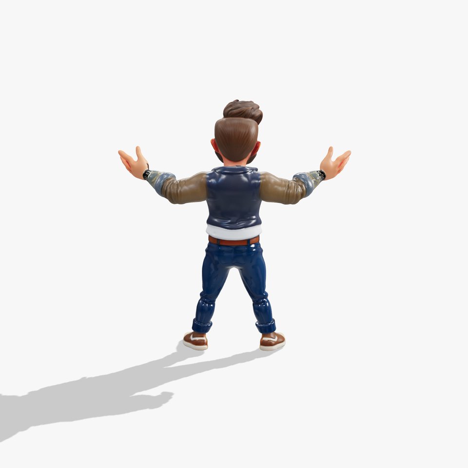 Casual Bearded Man Character  Rigged and Animated